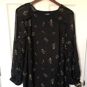 Chaps Black Printed Dress